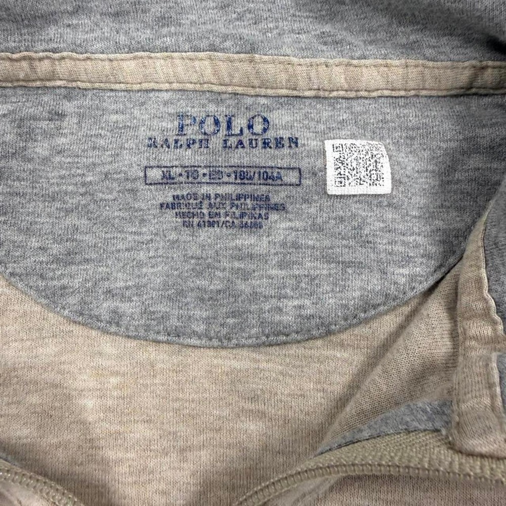 Polo Ralph Lauren quarter zip sweatshirt in XL. Gray & cream colorway - Picture 2 of 7